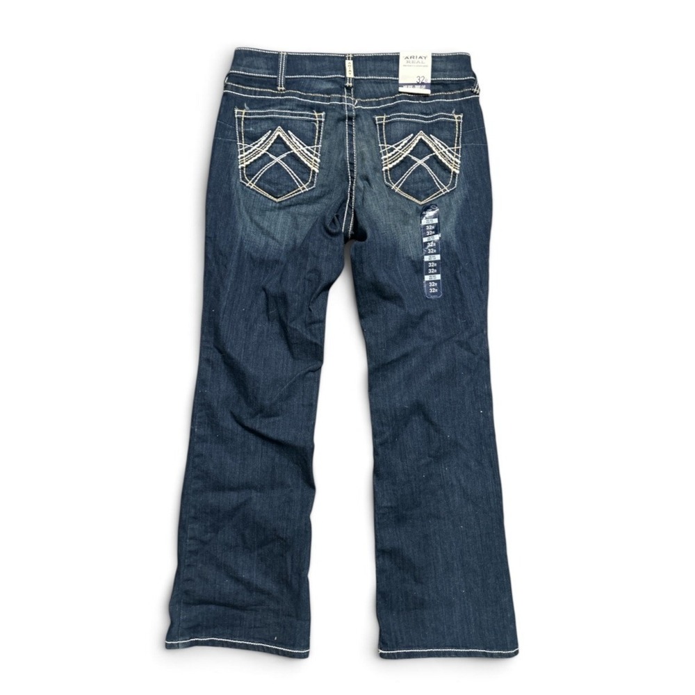 Ariat Real Riding Mid Rise Bootcut Jeans Ocean Whipstitch 32R NWT